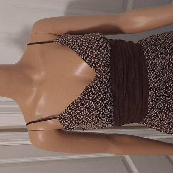 Max Studio Sundress with Beautiful Brown and white Floral Eyelet Material Small - Picture 2 of 9